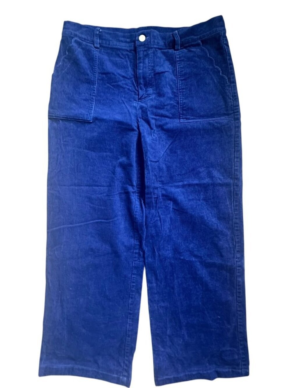 Oliver Bonas pants women size 8 UK size 12 royal blue corduroy